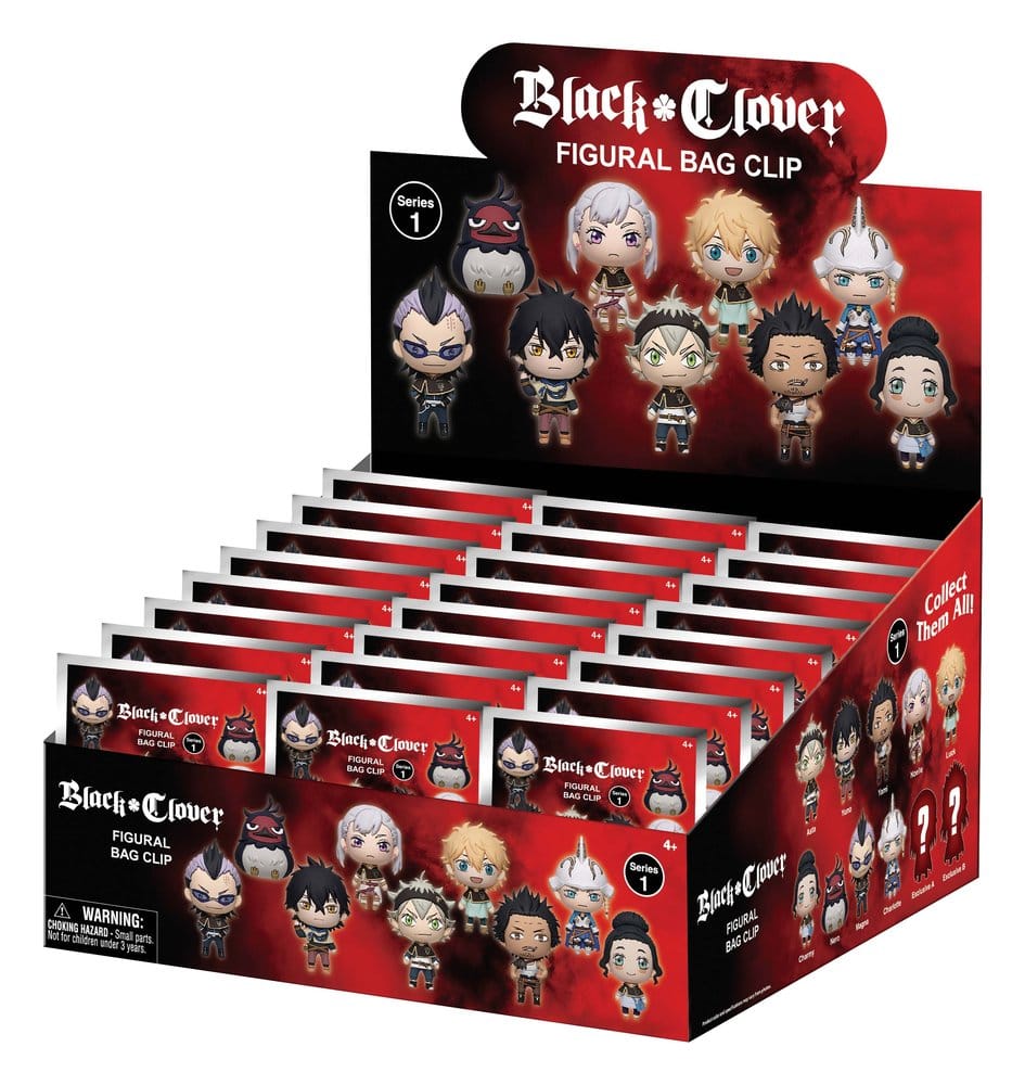 Black Clover 3D Foam Bag Clips Serie 1 Display (24)