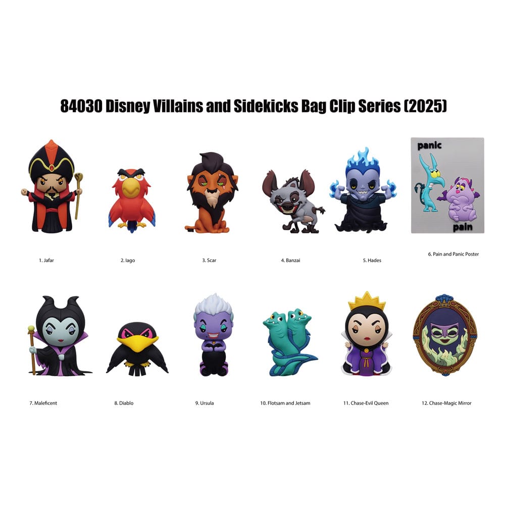 Disney 3D Foam Bag Clips Villains Series 4 Display (24)