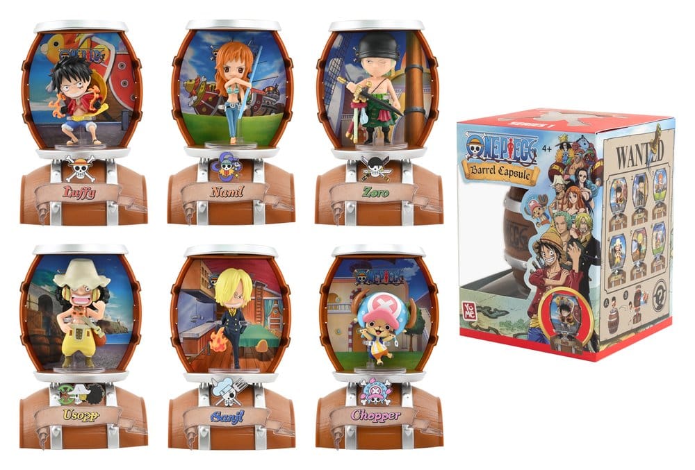 One Piece Barrel Capsule Mini Figures 9 cm Blind Box Display (6)